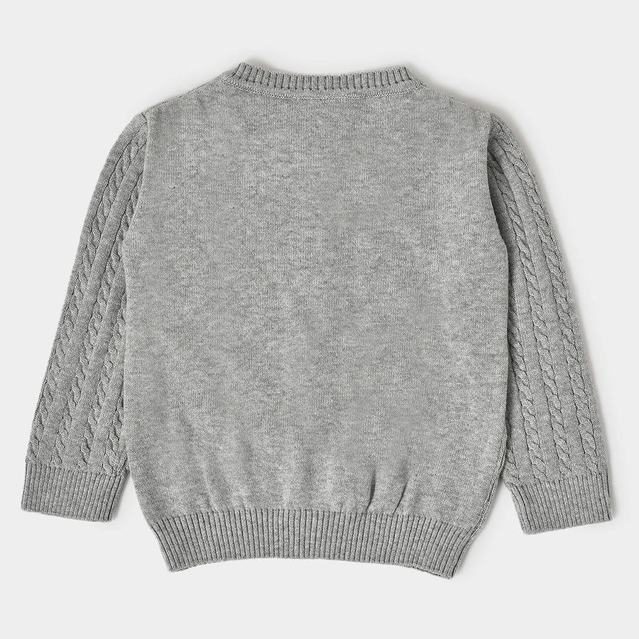 Misty Grey Knitted Bab Girl Cardigan With Pyjama Set - Image 5
