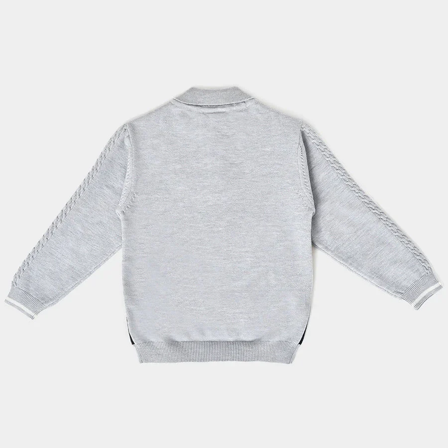 Misty Knitted Full Sleeve Grey Baby Sweater - Image 4