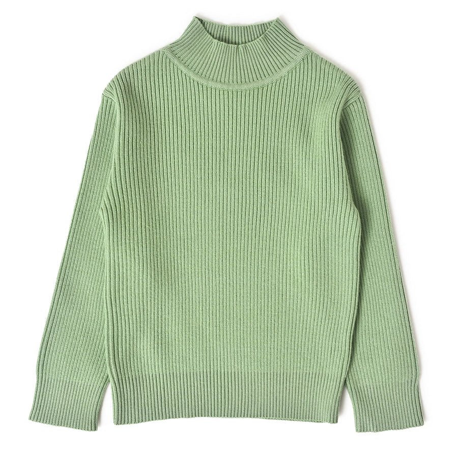 Misty Knitted Girls Kids Thermal Green Top With Turtle Neck - Image 3