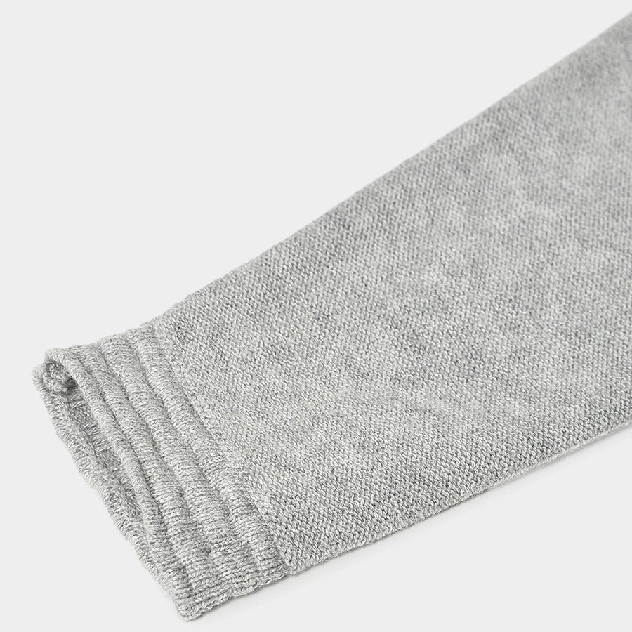 Misty Knitted Grey Shawl Collar Baby Boy Cardigan - Image 7
