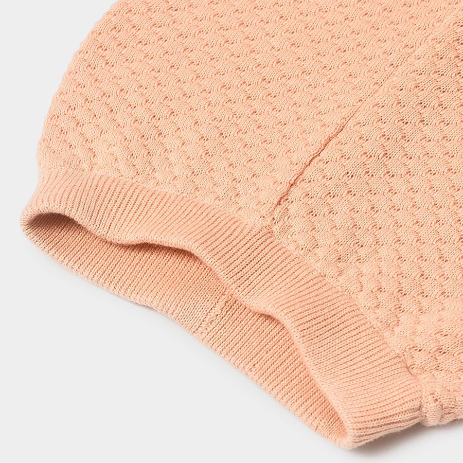 Misty Knitted Peach Baby Jumper Set With Booties - Image 12