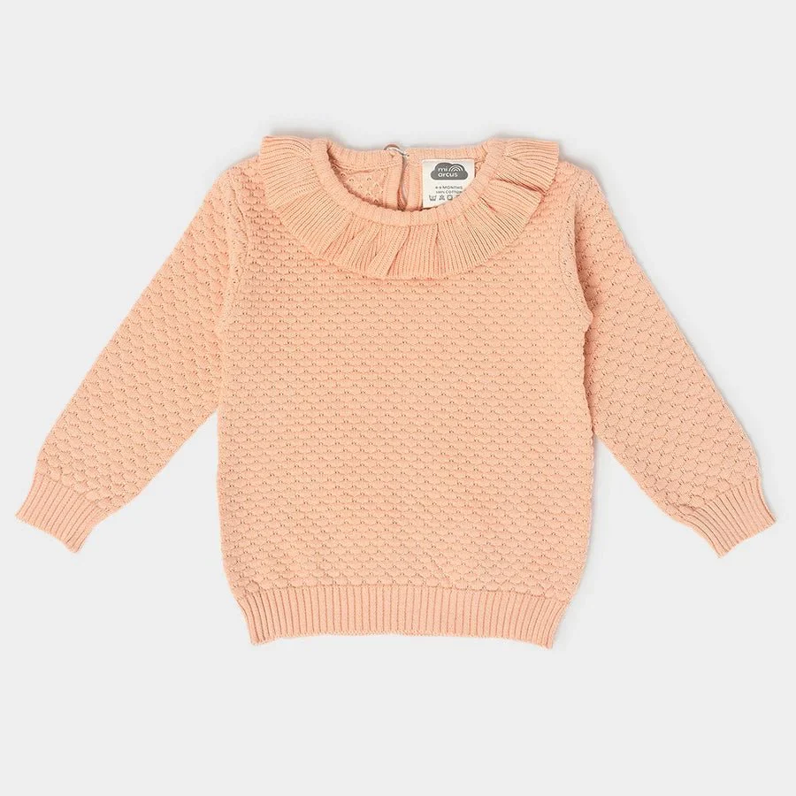 Misty Knitted Peach Baby Jumper Set With Booties - Image 2