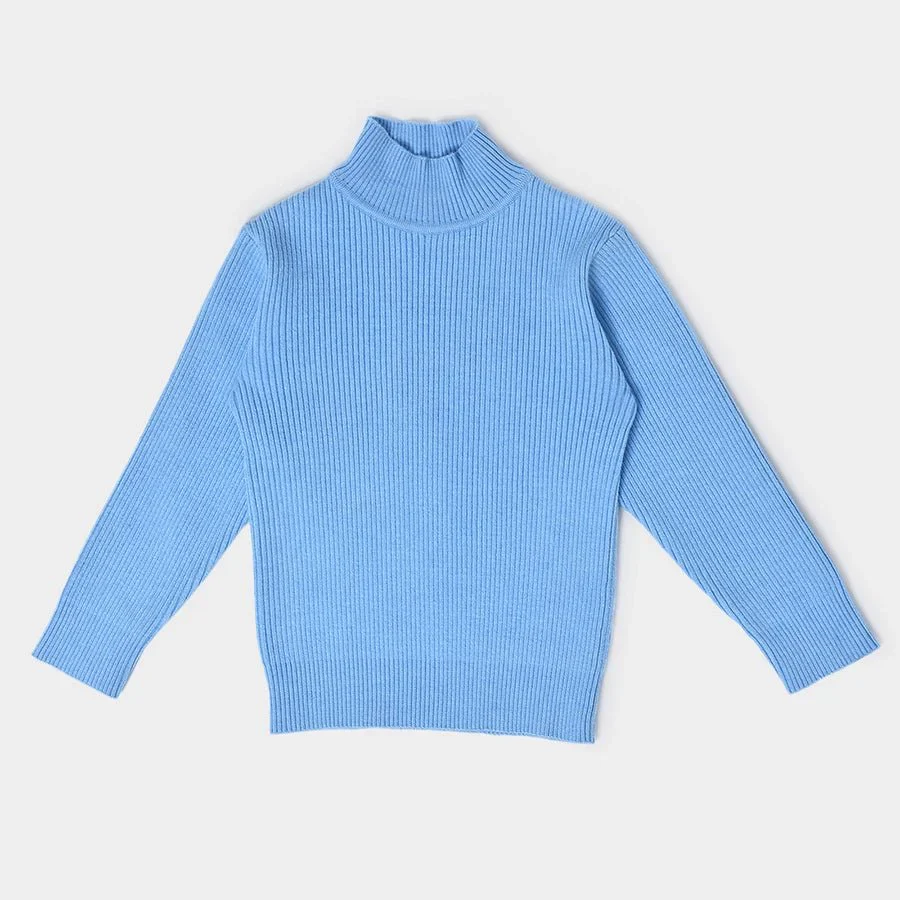 Misty Knitted Thermal Blue Top With Turtle Neck Baby Girl Innerwear - Image 2