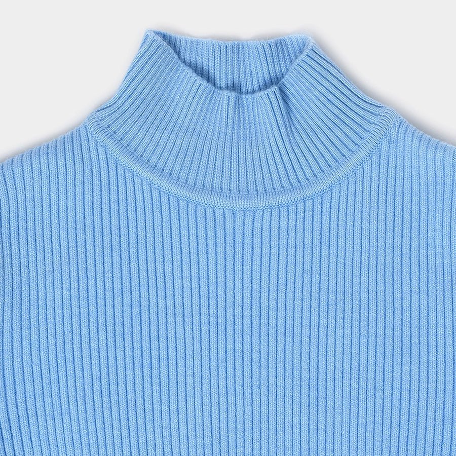 Misty Knitted Thermal Blue Top With Turtle Neck Baby Girl Innerwear - Image 5