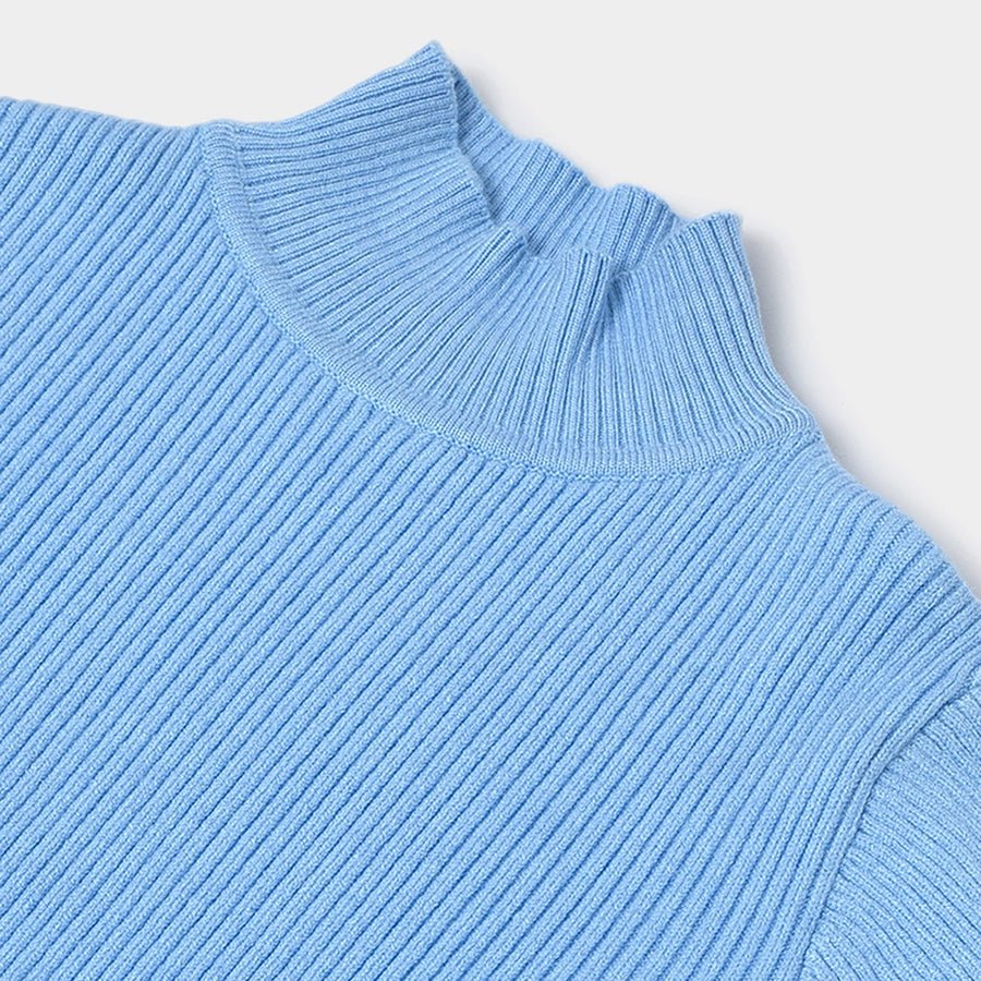 Misty Knitted Thermal Blue Top With Turtle Neck Baby Girl Innerwear - Image 6