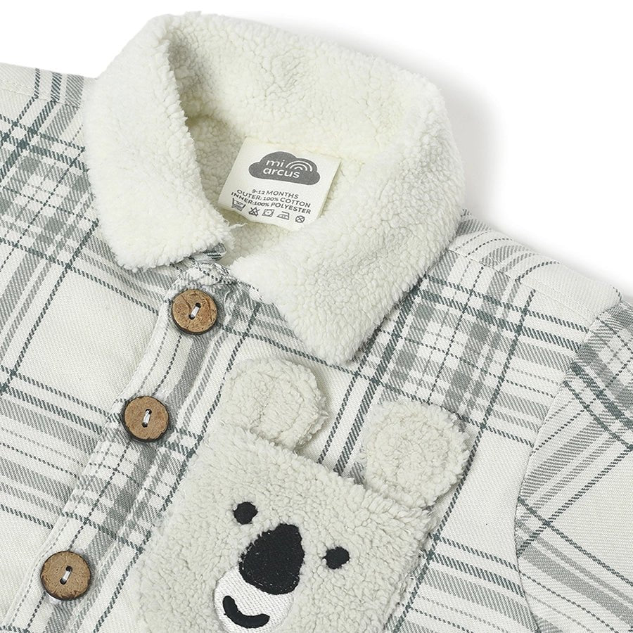 Misty Light Green Check Shirt For Kids - Image 5