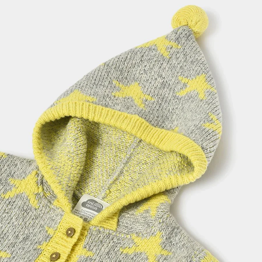 Misty Printed Yellow Baby Hooded Sweater - Image 5