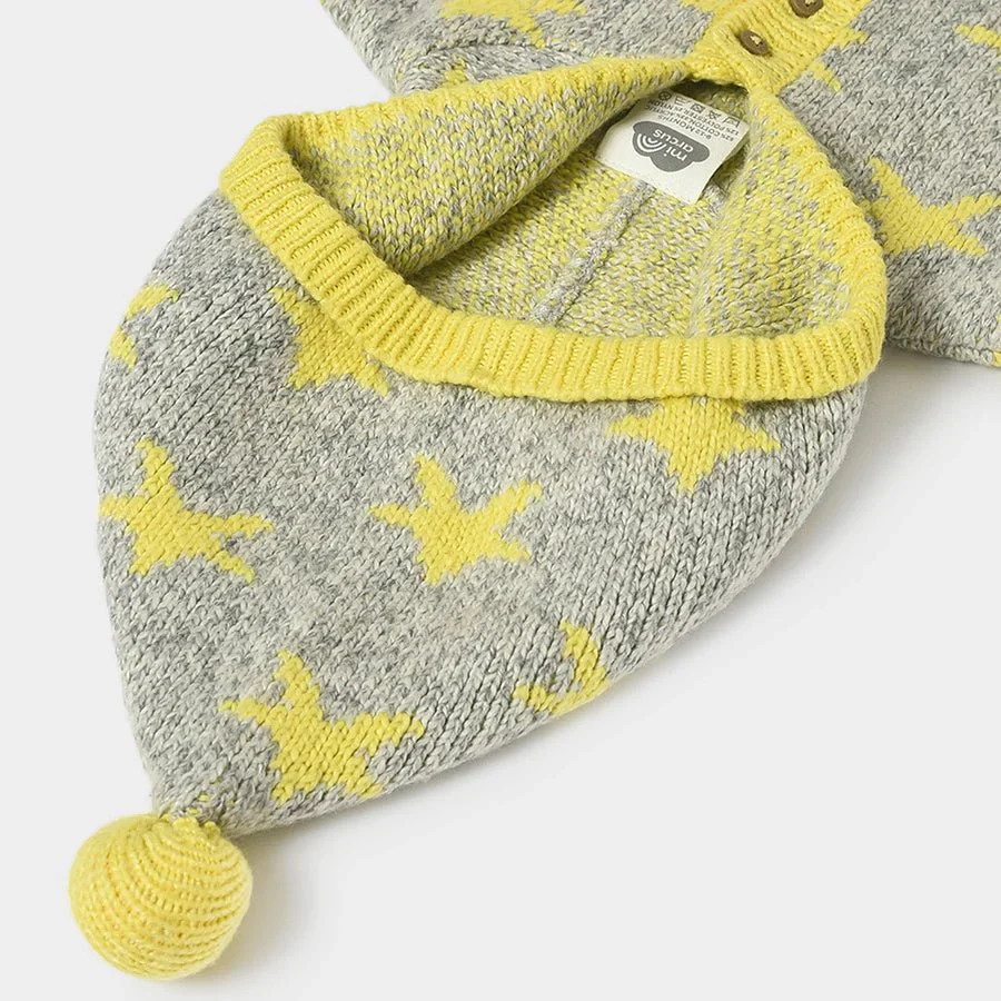 Misty Printed Yellow Baby Hooded Sweater - Image 6