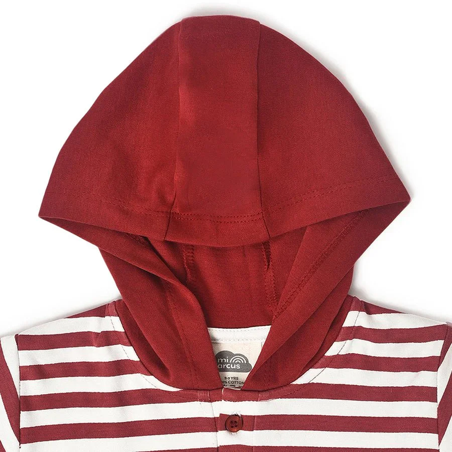 Misty Red Baby Hooded Polo T-Shirt - Image 4