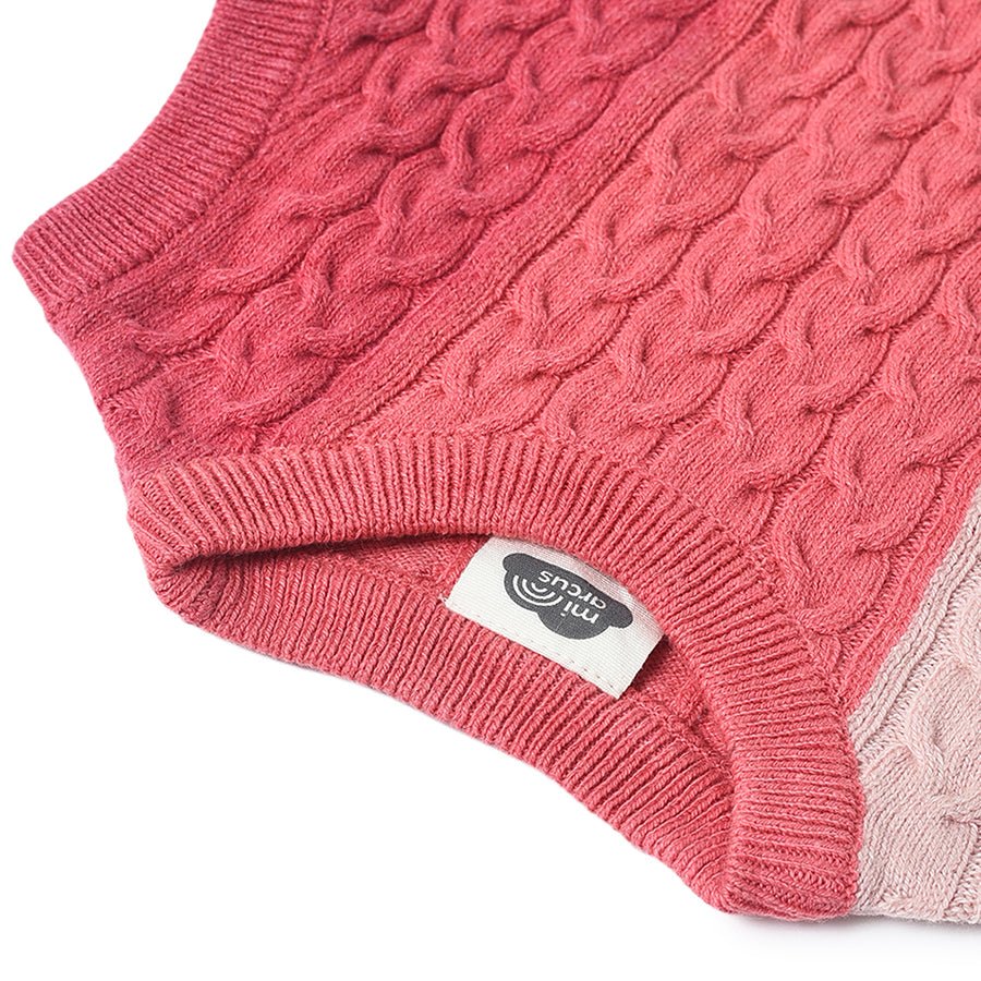 Misty Rose Sleeveless Knitted Baby Sweater For Kids - Image 6