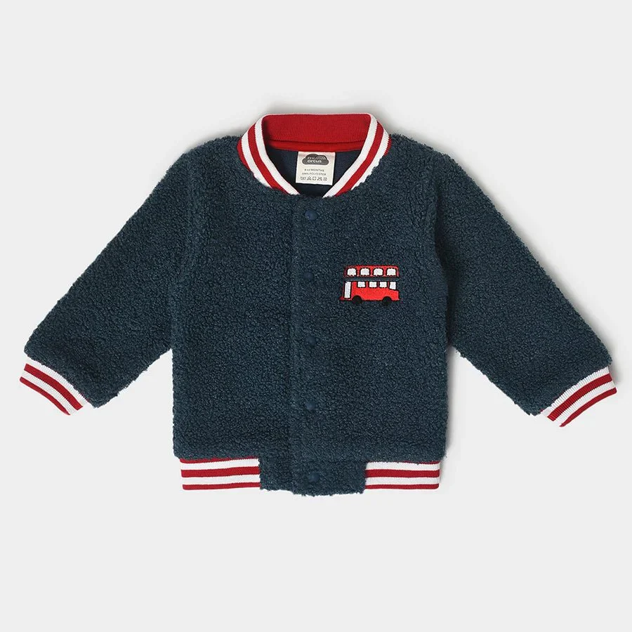 Misty Varsity Blue Baby Jacket For Girl Kids - Image 2