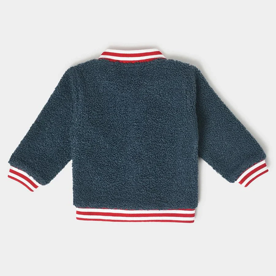 Misty Varsity Blue Baby Jacket For Girl Kids - Image 3