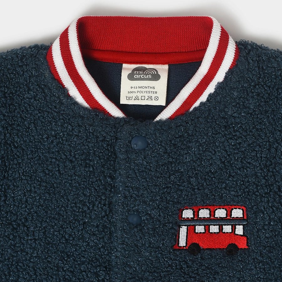 Misty Varsity Blue Baby Jacket For Girl Kids - Image 4