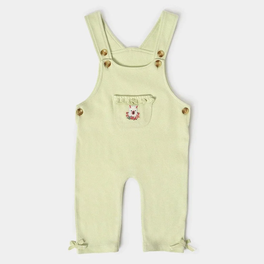 Misty White Romper With Light Green Baby Dungaree Set - Image 10