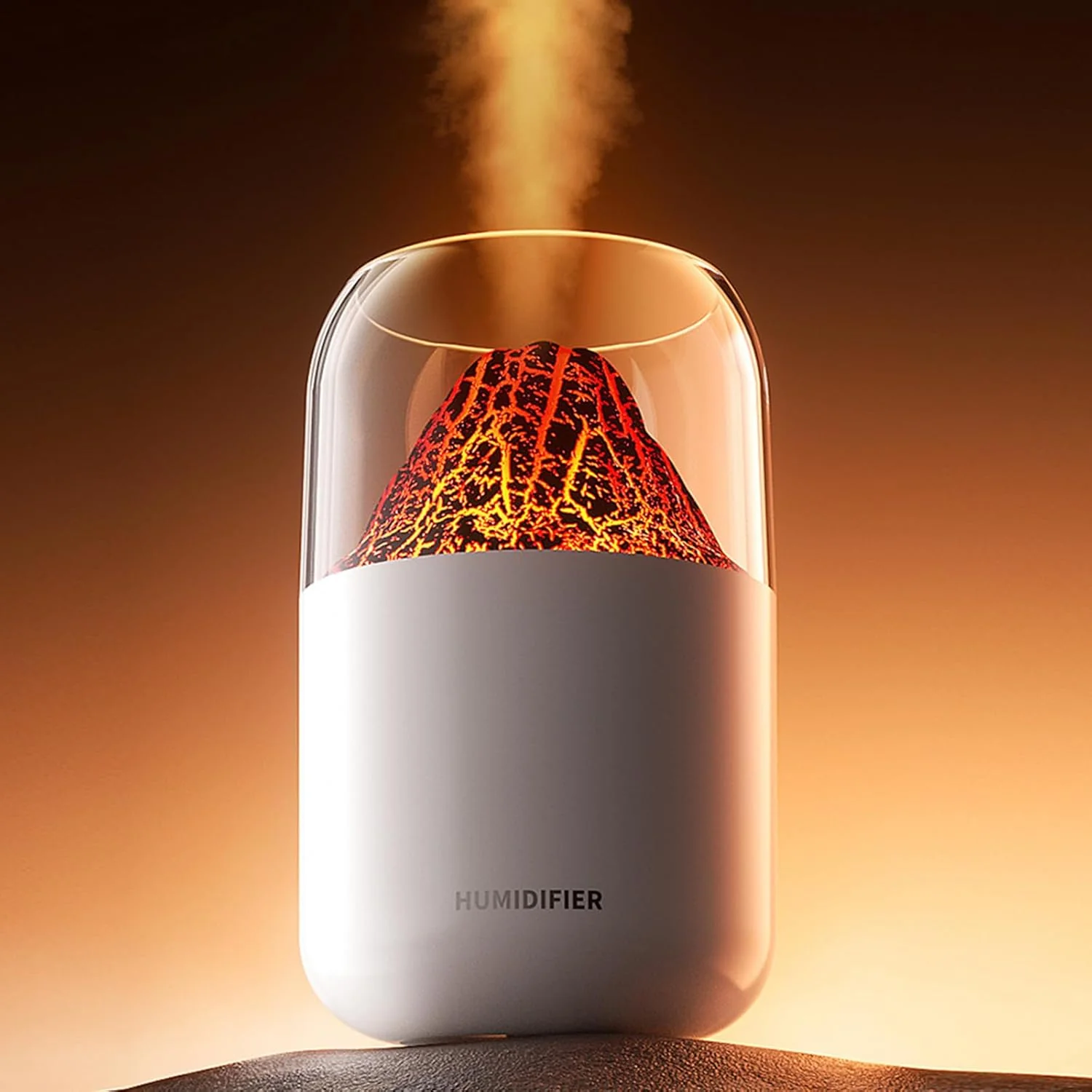 Mistyc: 300ml Mini Volcano Humidifier with USB Power, Dual Mist Modes & Auto Shut-Off for Home, Office & Travel