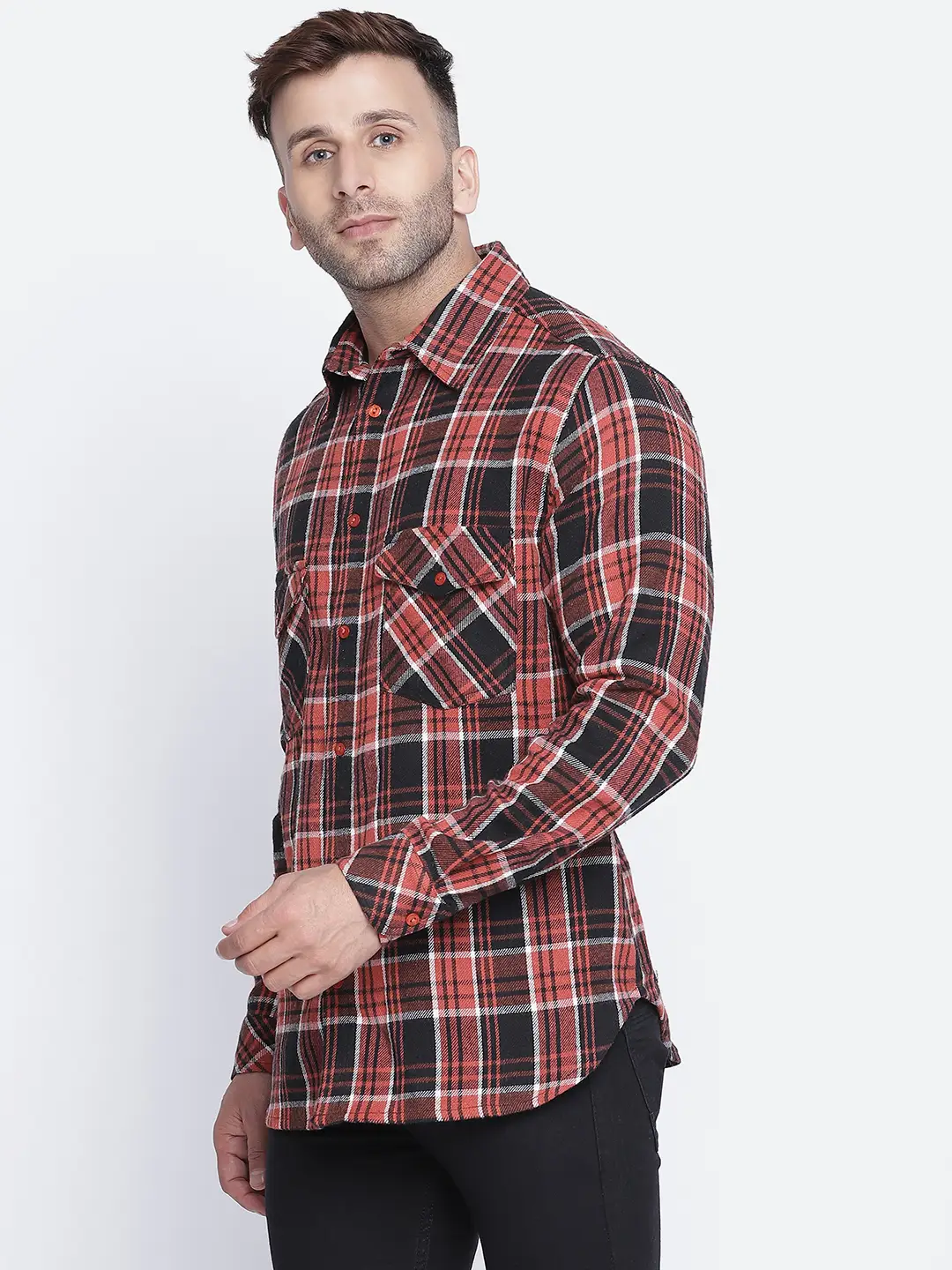 Mix Of Colors Brush Check Men Shirt - Image 3