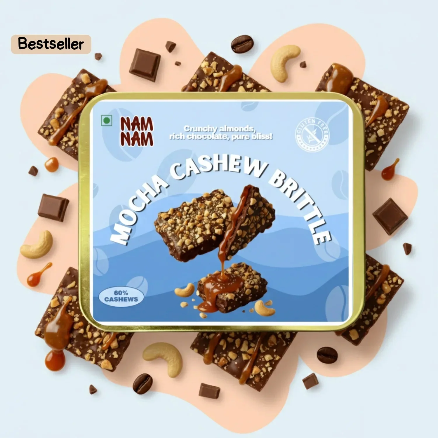 Mocha Cashew Brittle  (Made with 60 % Cashews) - Image 8