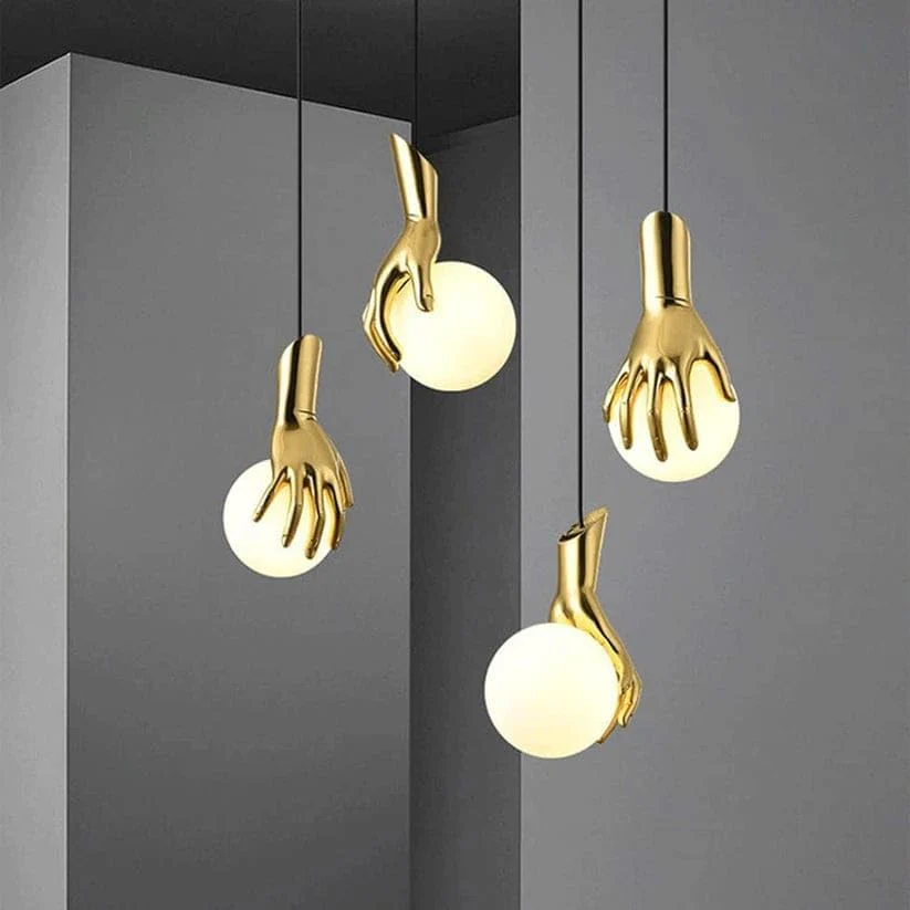 Modern Golden Hand Pendant Light – Artistic Globe Hanging Lamp for Living Room, Café, Bar & Creative Interiors - Image 5