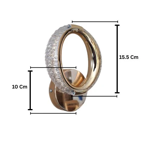 Modern LED Wall Lamp Crystal Wall Light Round Ring - Image 6