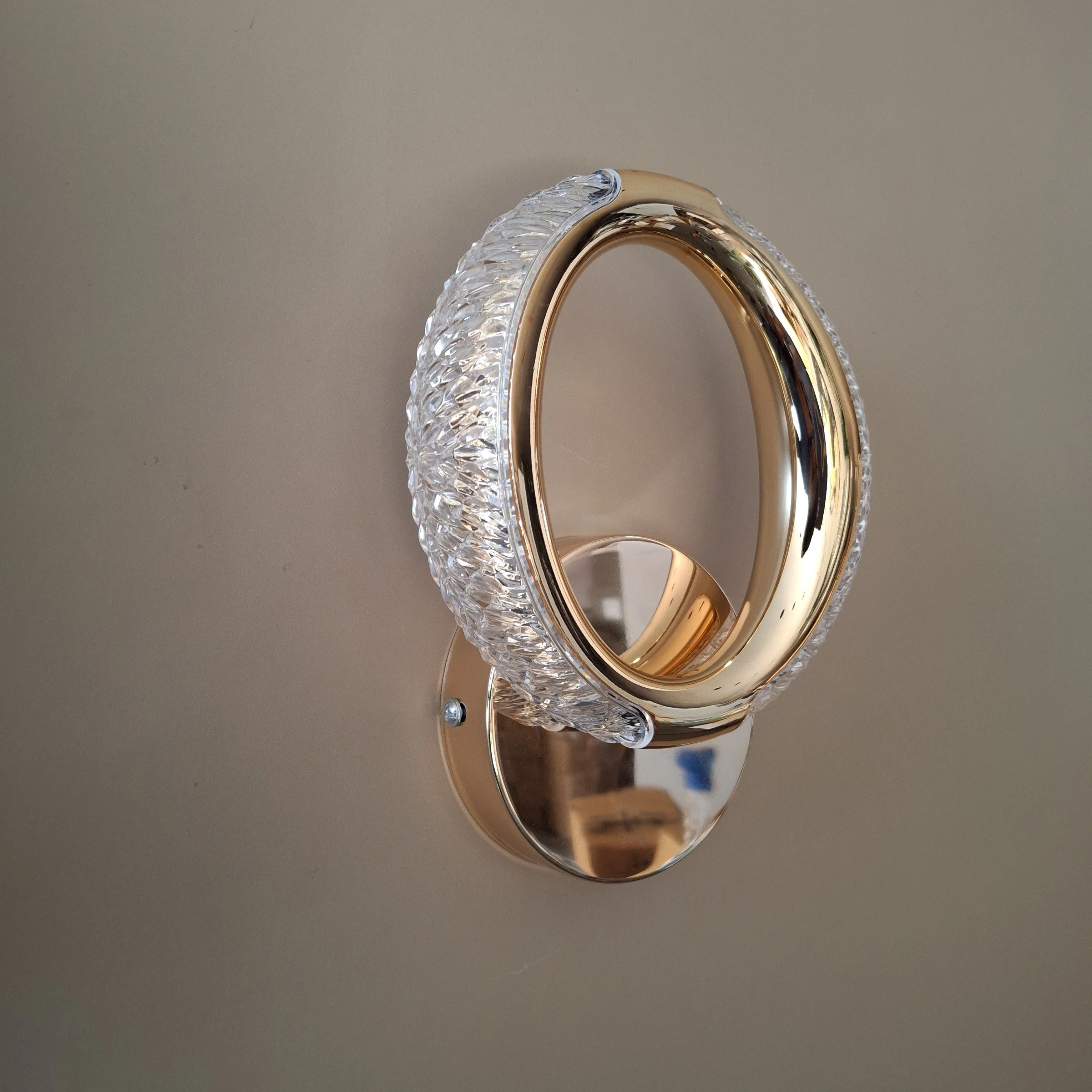 Modern LED Wall Lamp Crystal Wall Light Round Ring - Image 8
