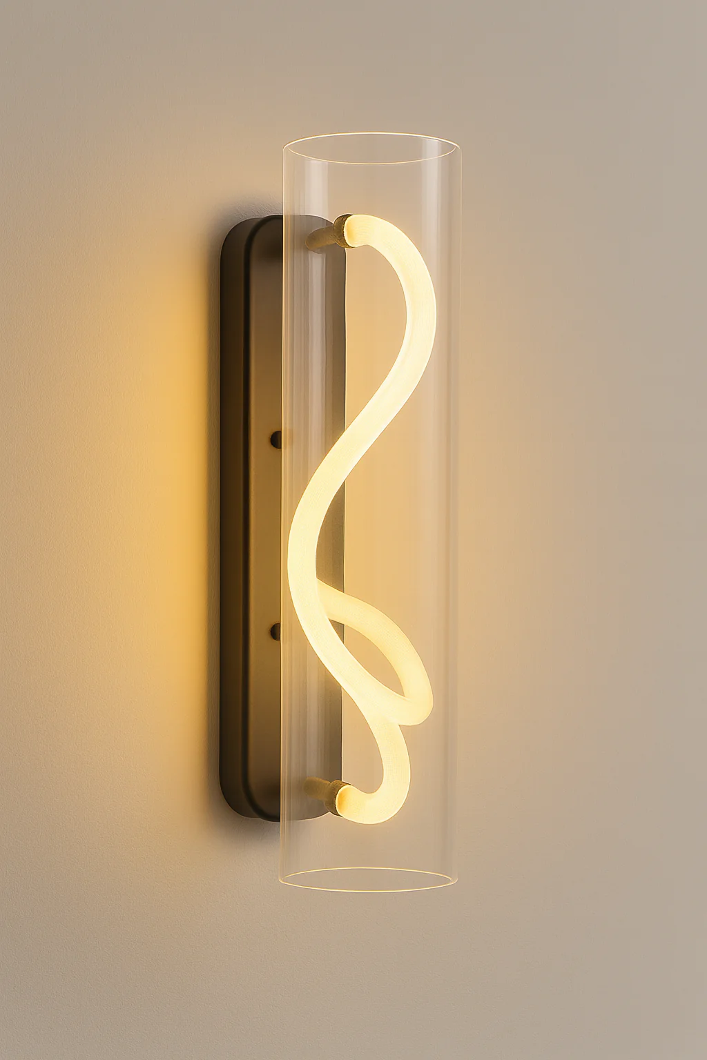Modern LED Wall Light with Cylindrical Glass Shade - Image 3