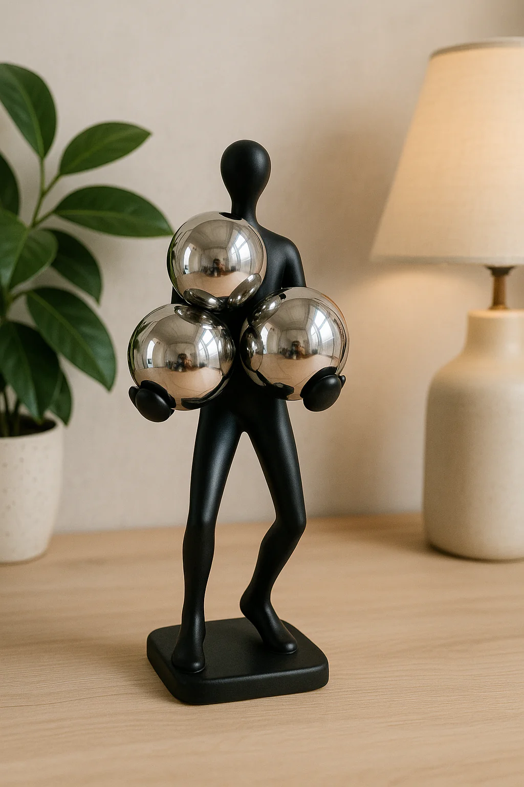 Modern Resin Table Decor Figurine with Golden Spheres – Minimalist Home Accent - Image 6
