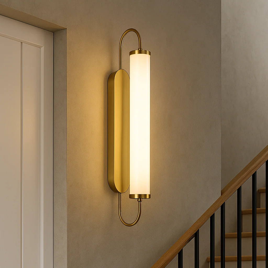 Modern Vertical Brass Wall Sconce Light - Image 2