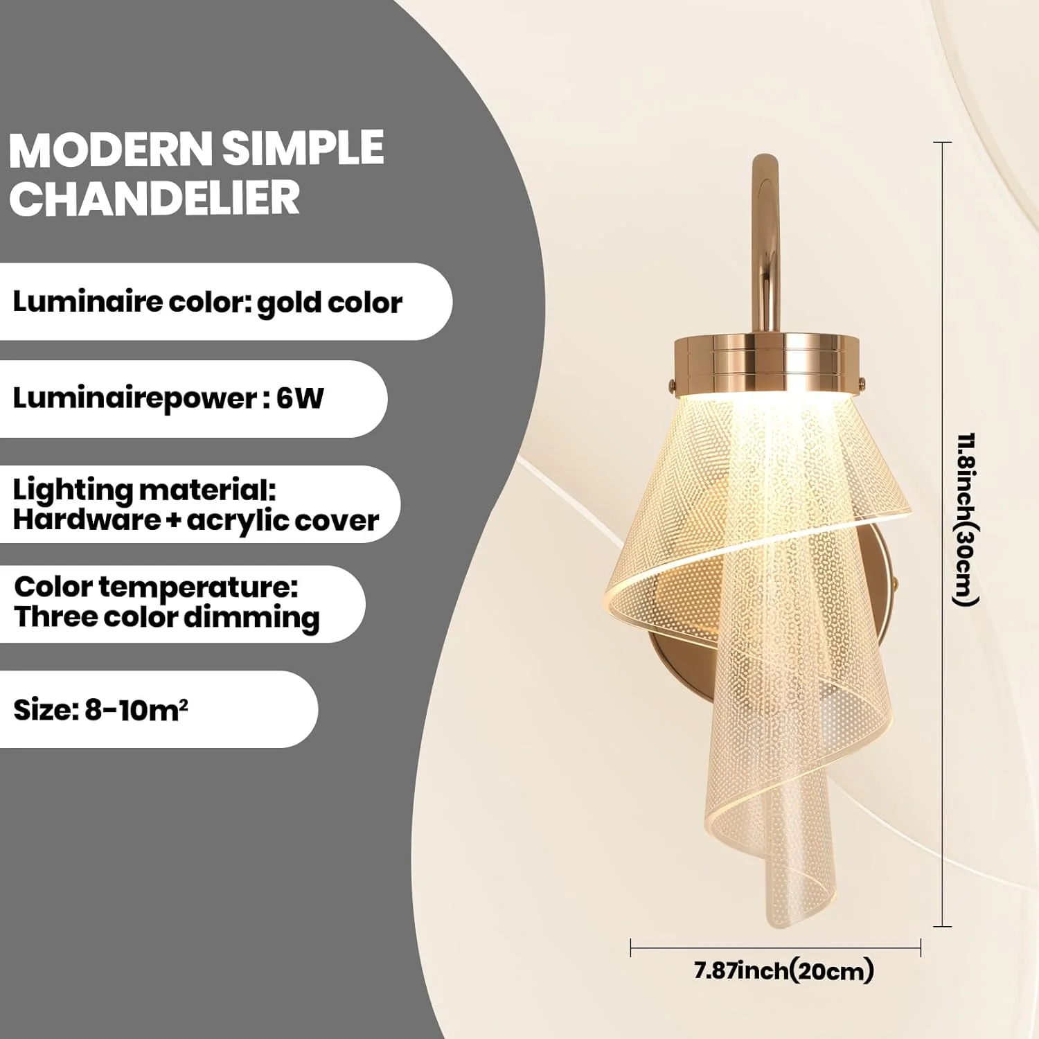 Modern Wall Mount Light Fixture for Living Room, Bedroom, and Hallway - Image 3