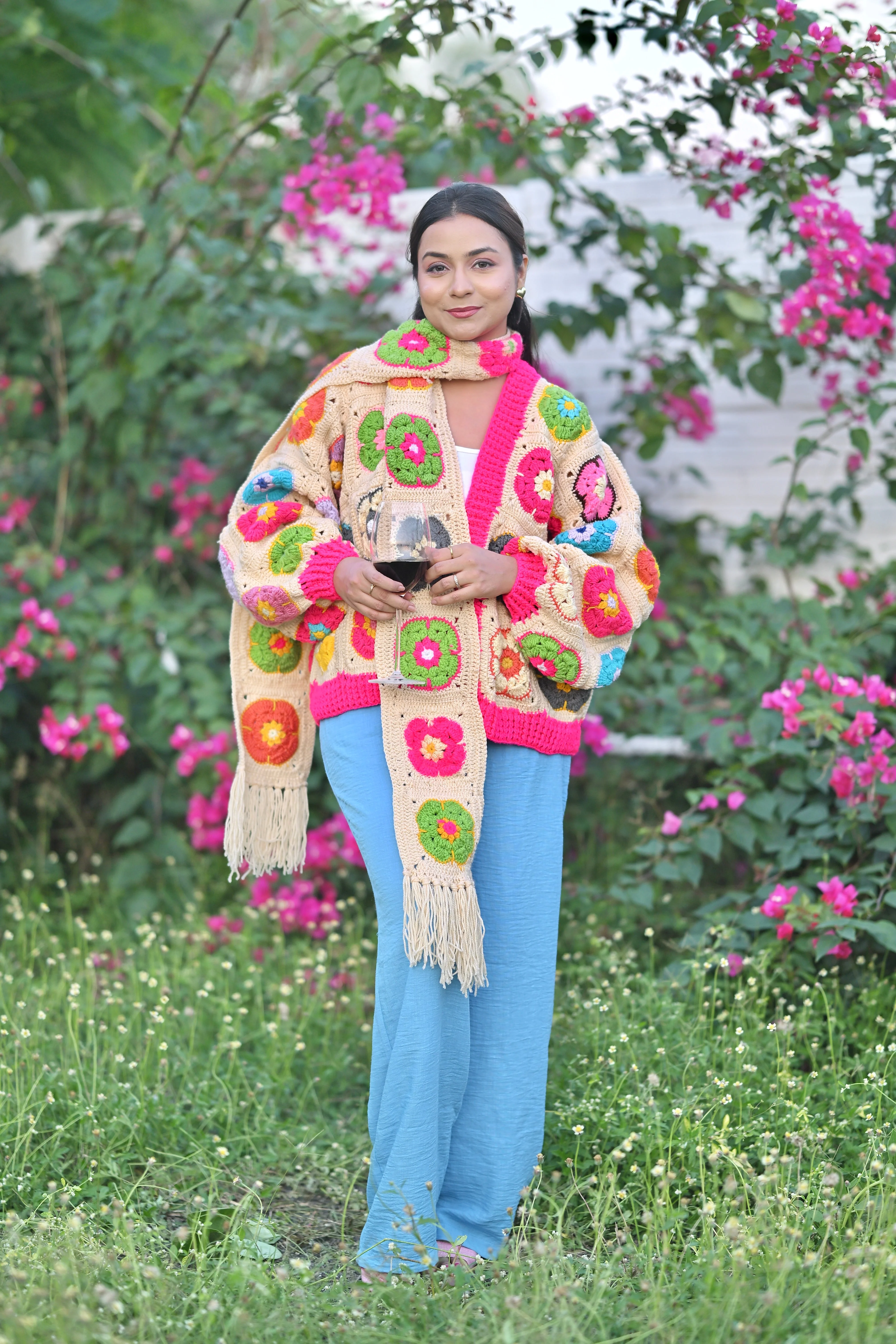 Mohair Cardigan With scarf - Image 6