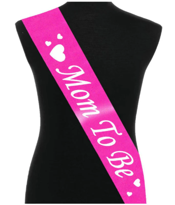 Mom To Be Printed Sashes (Pink)(Pack of 1) - Image 2