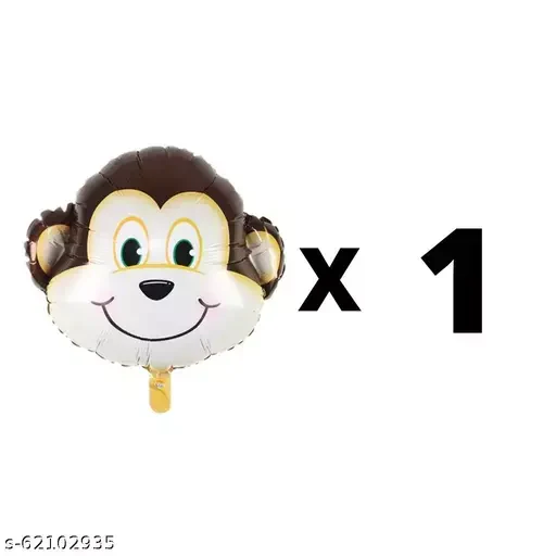 Monkey Jungle Animal Themed Foil Balloon Set (Multicolor) (Pack of 5) - Image 3