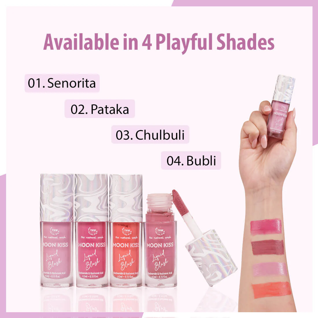Moon Kiss Liquid Blush Chulbuli(03) | Dewy & Long-Lasting Cheek Tint - Image 6