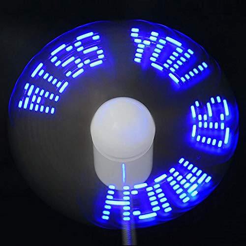 MsgFan: USB Powered LED Fan with Custom Message Programmable Display & Flexible Gooseneck, Ideal for Romantic, Cute Messages & Gifting with Clock - Image 2