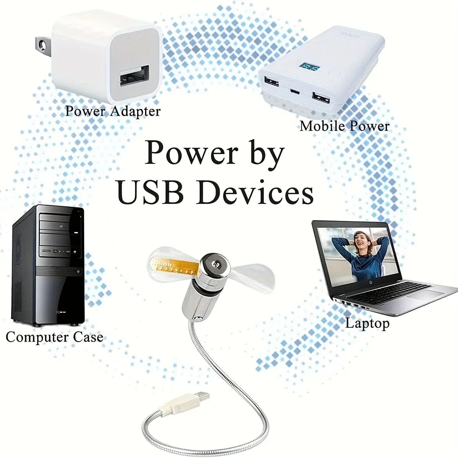 MsgFan: USB Powered LED Fan with Custom Message Programmable Display & Flexible Gooseneck, Ideal for Romantic, Cute Messages & Gifting with Clock - Image 3