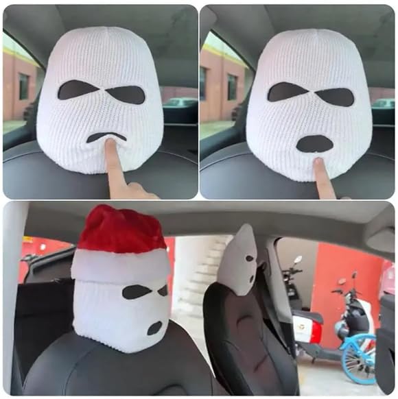 Mugz: Car Seat Mask Headrest Covers (Set of 2) – Universal Fit for Car Interiors, Powerful Decoration & Headrest Protection - Image 6