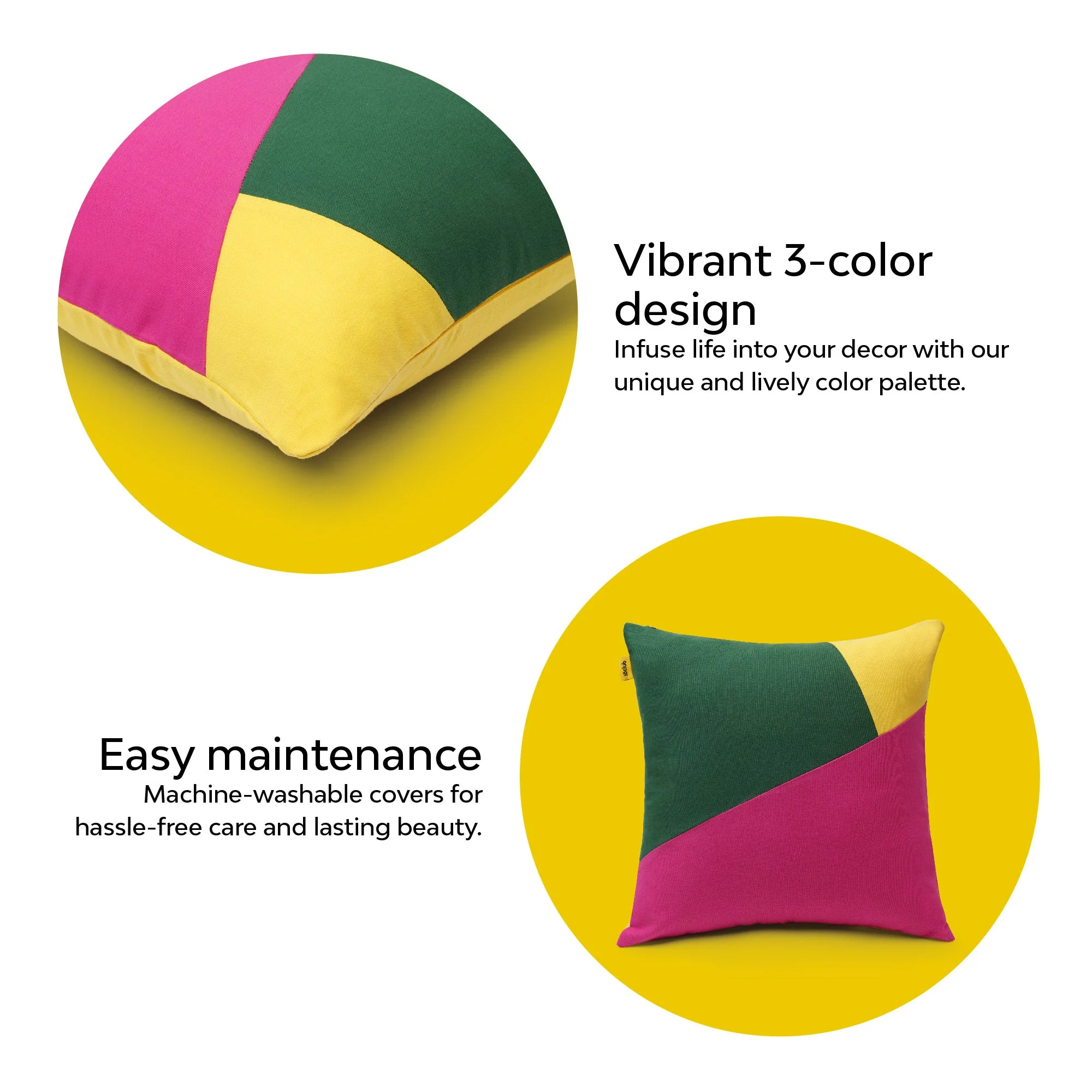 Multi Colour Geometric Cushion Cover | Set Of 2 - Image 20