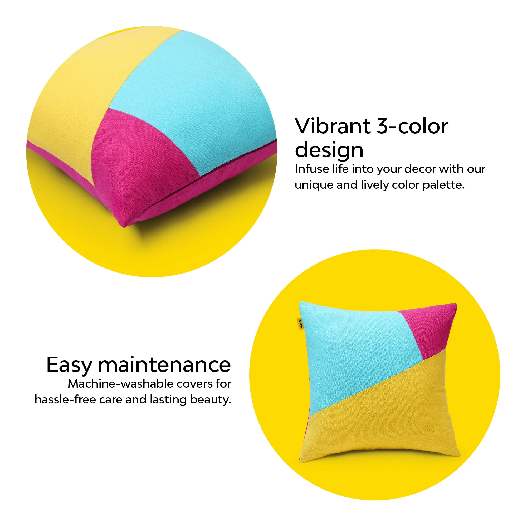 Multi Colour Geometric Cushion Cover | Set Of 2 - Image 27