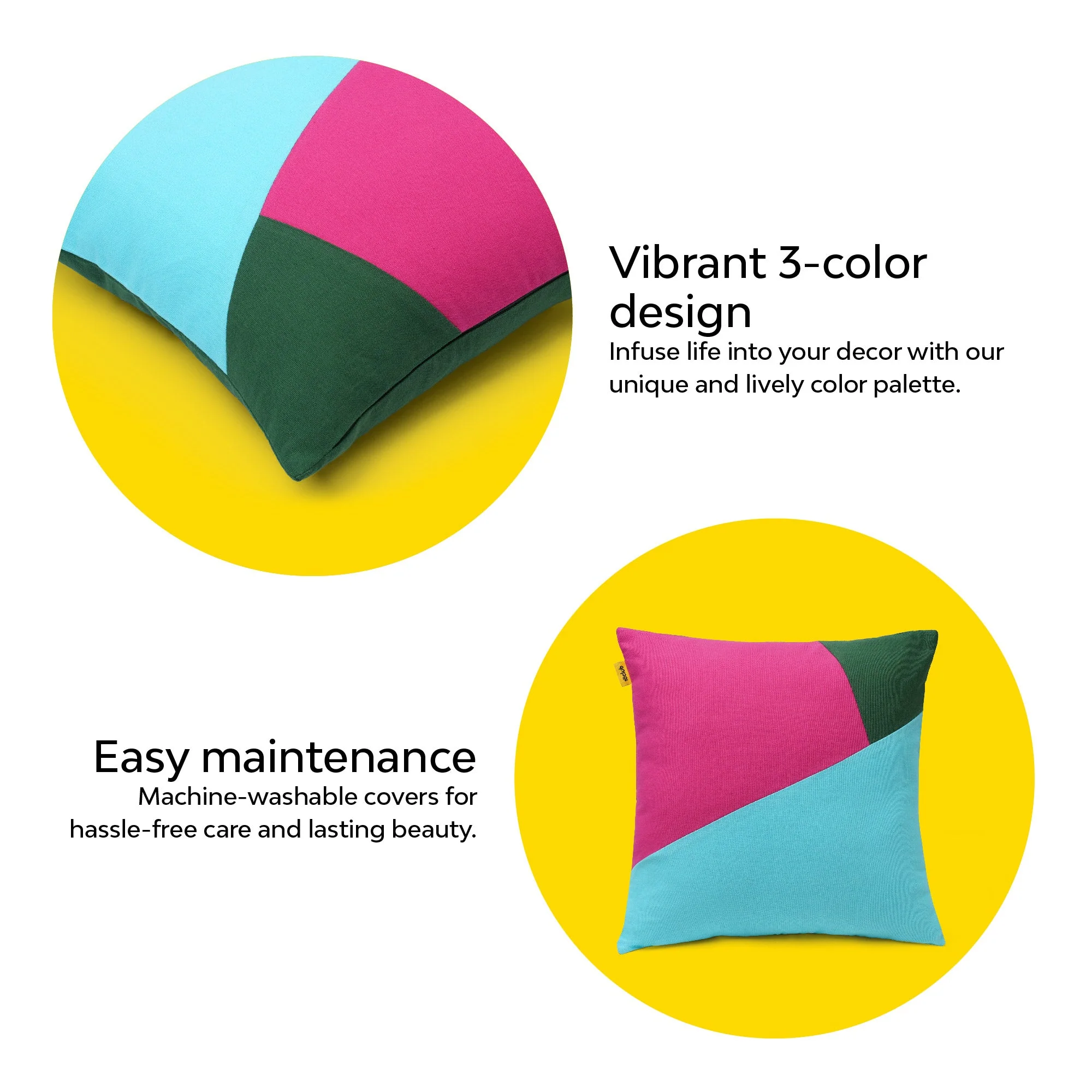 Multi Colour Geometric Cushion Cover | Set Of 2 - Image 7