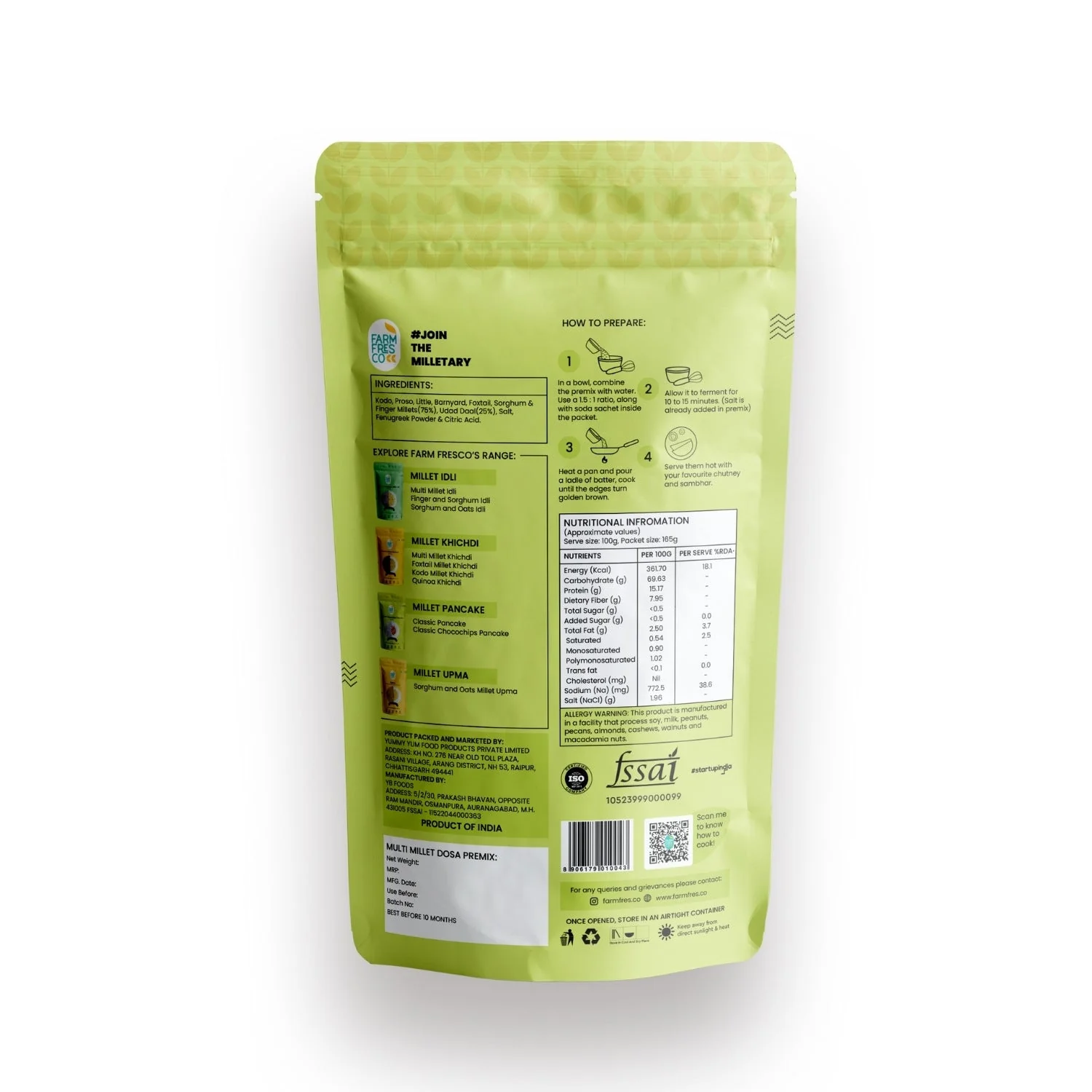 Multi Millet Dosa | 7 Millet Blend | 165g, Pack of 1 - Image 10