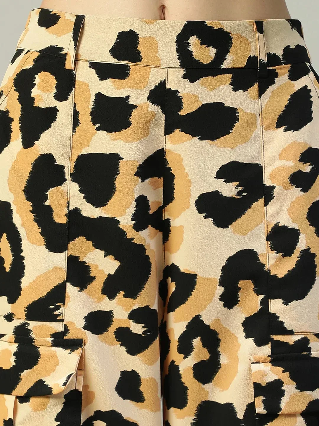 Multicolor Animal Print Elasticated Crargo Style Women Pant - Image 6
