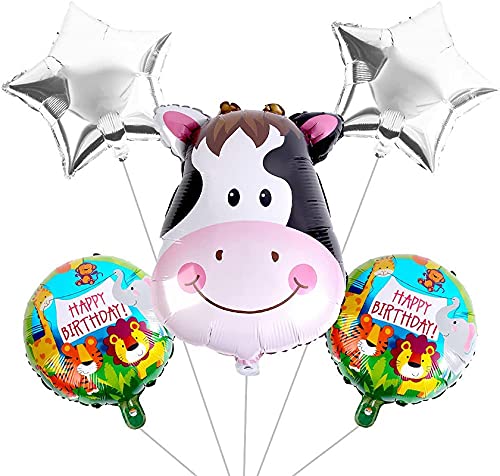 Multicolor Cow Head Jungle Theme Foil Balloon (28 Inch Approx) - Image 3