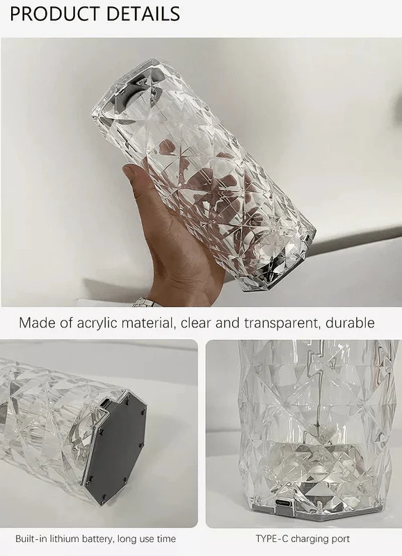 Multicolor Crystal Table Lamp With Touch Remote Control Pannel (Pack of 1) - Image 7