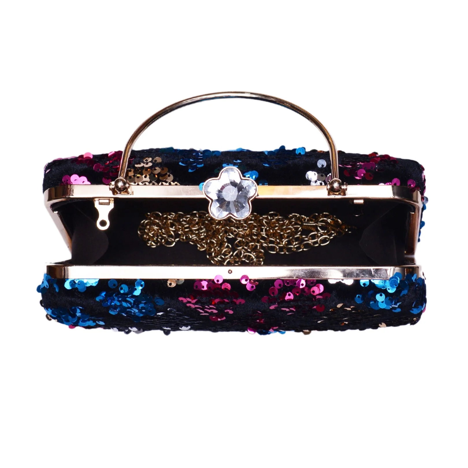 Multicolor Diamond Sequins Clutch - Image 4