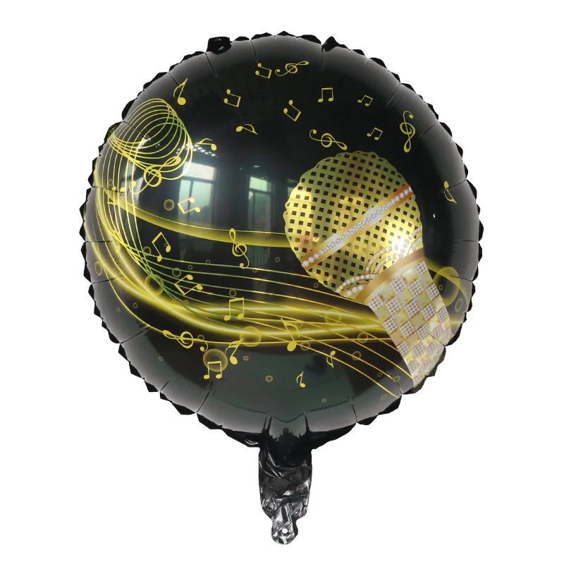 Multicolor Funky Golden Mic Shape Jumbo 30 Inch Foil Balloons (Pack of 5) - Image 5