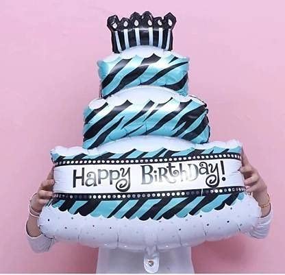 Multicolor Happy Birthday Party Decoration Pack With Blue And White Balloon, Star Balloon And Balloon Cake Bottle (Pack of 54) - Image 4