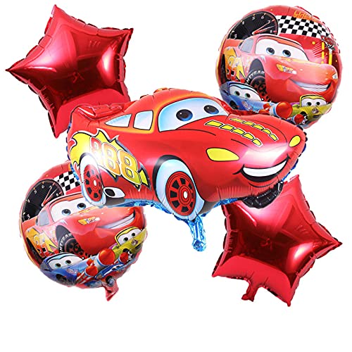 Multicolor Kids Cars Children Birthday Theme Foil Balloon (Pack of 5)