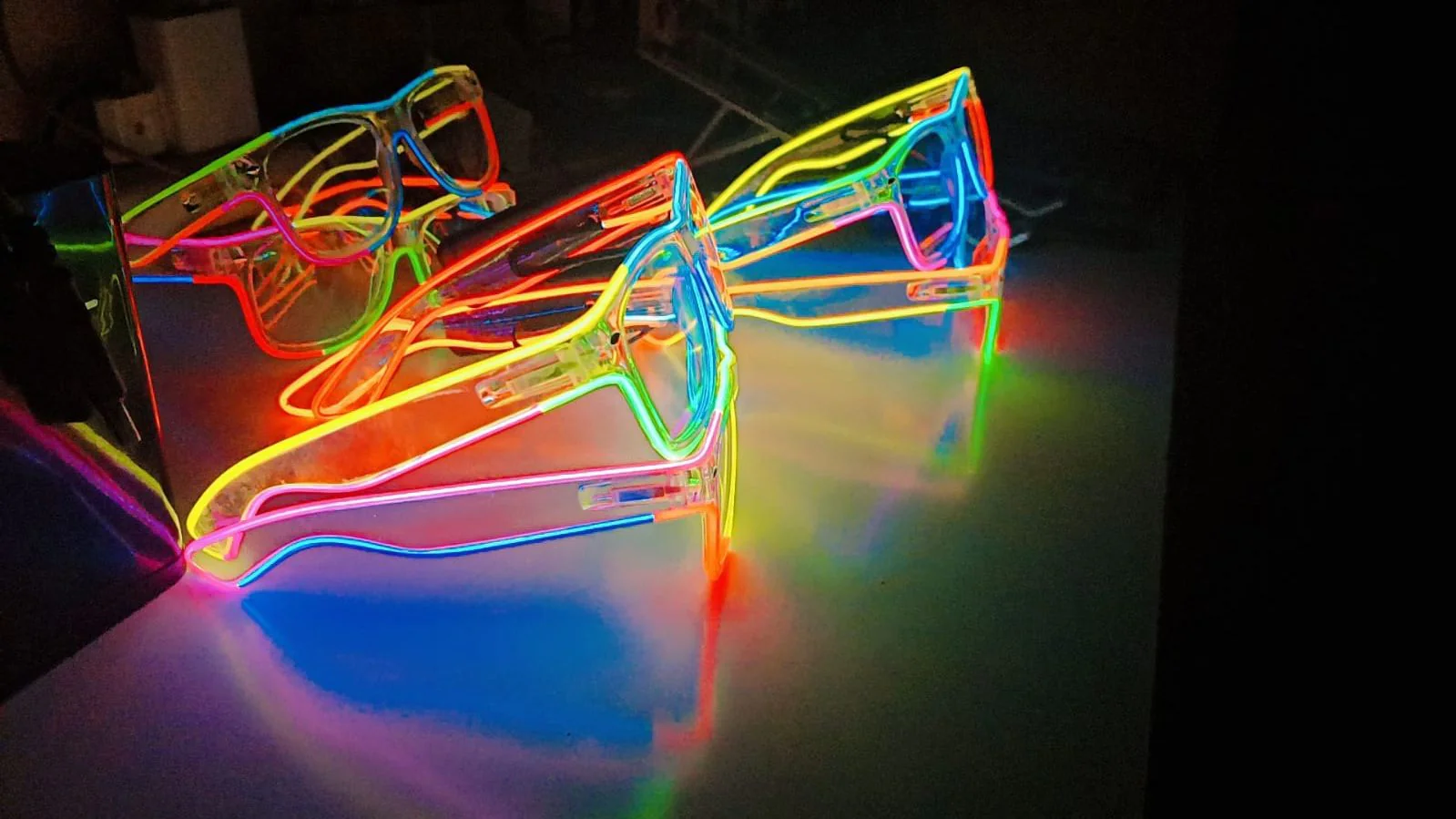 Multicolored Led Party Goggles Night Events Wireless Partywear Glasses 1pc - Image 4