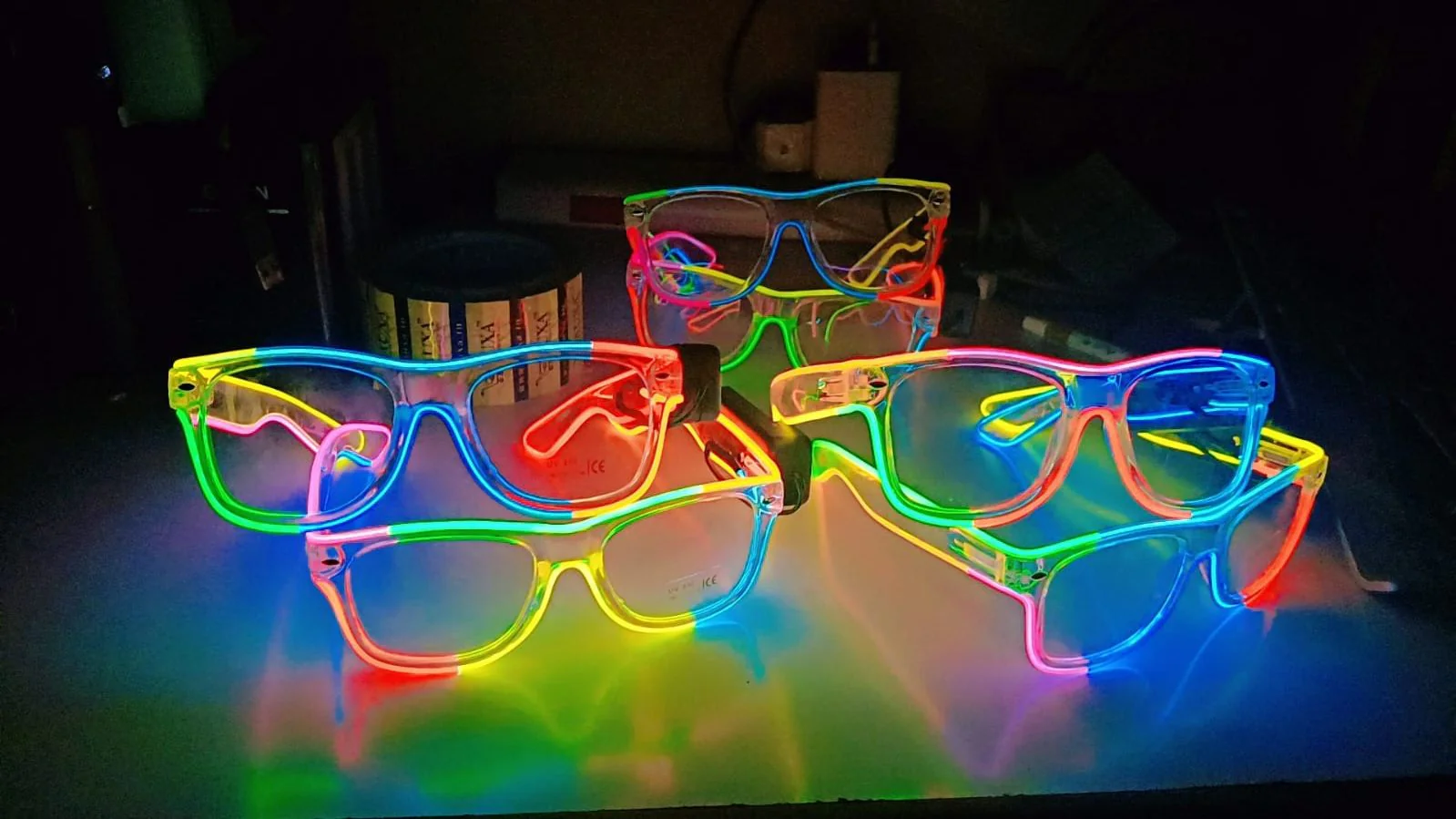 Multicolored Led Party Goggles Night Events Wireless Partywear Glasses 1pc - Image 6