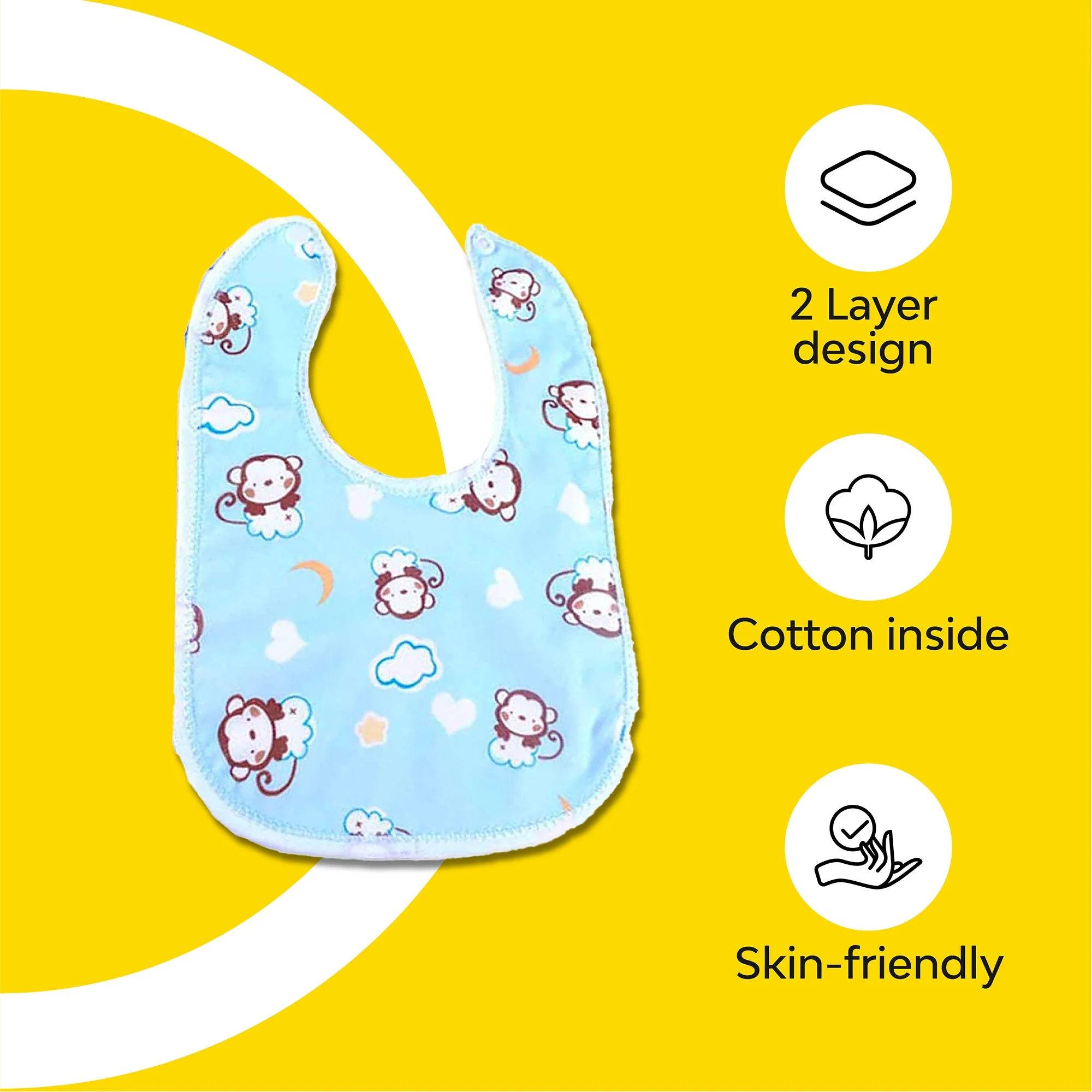Multicolour Fastdry Cotton Bib | Set Of 10 - Image 7