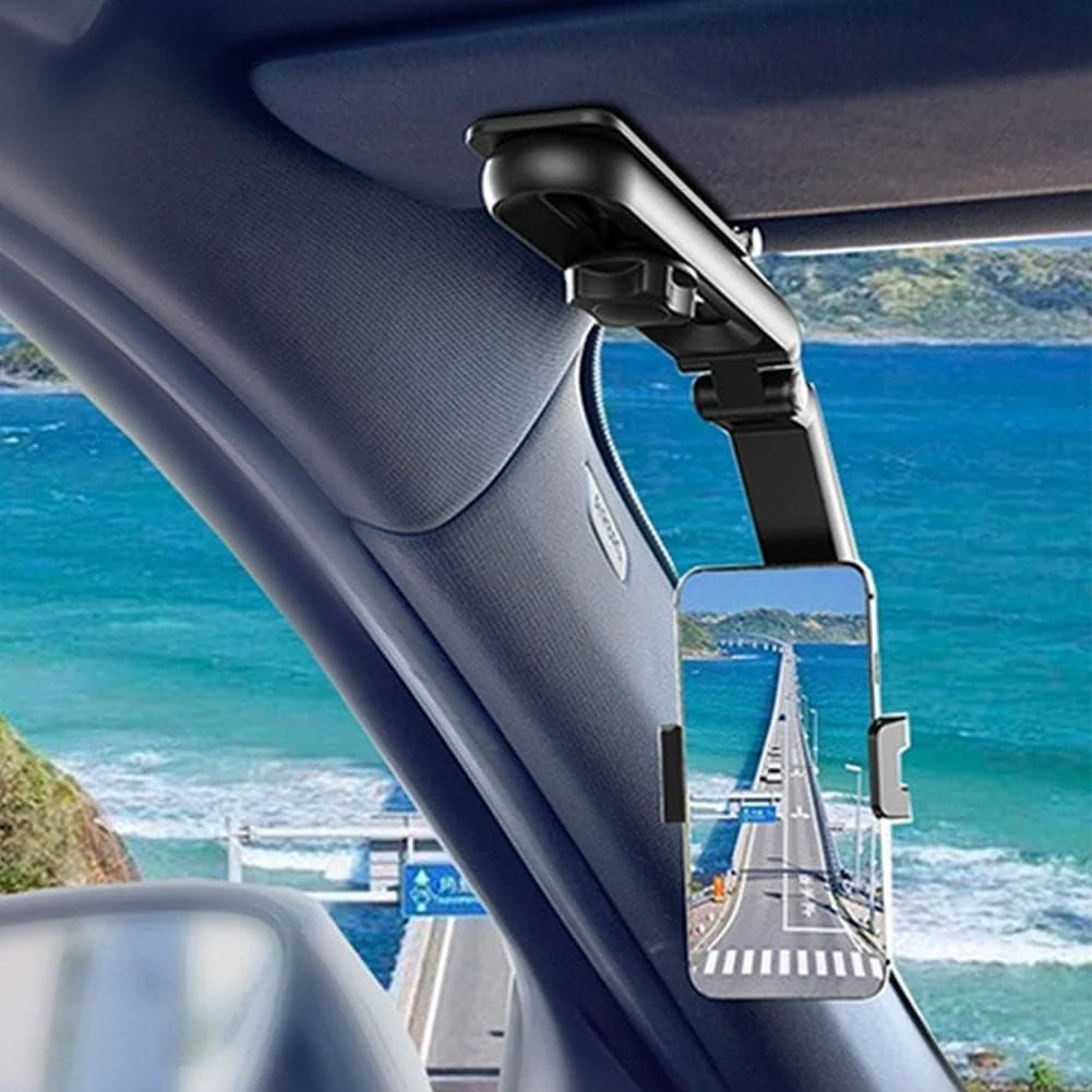 MultiHold: Rotatable & Retractable Car Phone Holder with 1080° Adjustable Clip for Dashboard & Sun Visor - Image 5